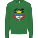 Torn Antigua and Barbuda Flag Day Football Kids Sweatshirt Jumper Irish Green