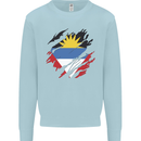 Torn Antigua and Barbuda Flag Day Football Kids Sweatshirt Jumper Light Blue