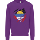 Torn Antigua and Barbuda Flag Day Football Kids Sweatshirt Jumper Purple
