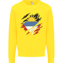 Torn Antigua and Barbuda Flag Day Football Kids Sweatshirt Jumper Yellow