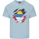 Torn Antigua and Barbuda Flag Day Football Kids T-Shirt Childrens Light Blue