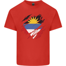 Torn Antigua and Barbuda Flag Day Football Kids T-Shirt Childrens Red