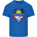 Torn Antigua and Barbuda Flag Day Football Kids T-Shirt Childrens Royal Blue