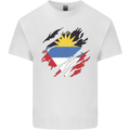 Torn Antigua and Barbuda Flag Day Football Kids T-Shirt Childrens White