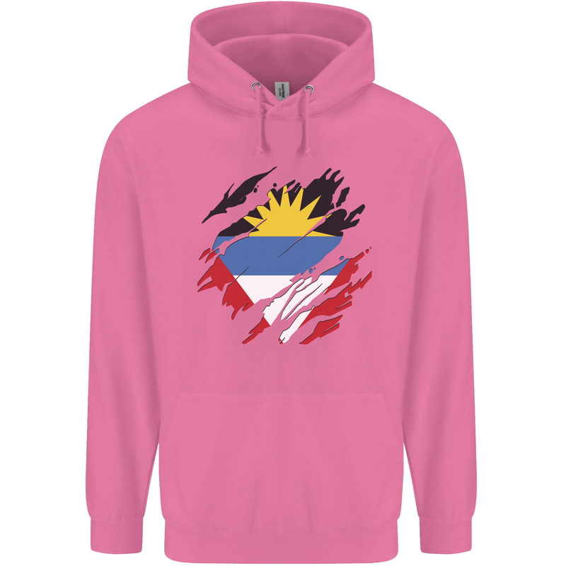 Torn Antigua and Barbuda Flag Day Football Mens 80% Cotton Hoodie Azelea