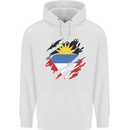 Torn Antigua and Barbuda Flag Day Football Mens 80% Cotton Hoodie White
