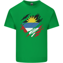 Torn Antigua and Barbuda Flag Day Football Mens Cotton T-Shirt Tee Top Irish Green