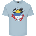Torn Antigua and Barbuda Flag Day Football Mens Cotton T-Shirt Tee Top Light Blue