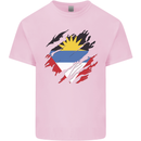 Torn Antigua and Barbuda Flag Day Football Mens Cotton T-Shirt Tee Top Light Pink