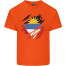 Torn Antigua and Barbuda Flag Day Football Mens Cotton T-Shirt Tee Top Orange