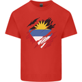 Torn Antigua and Barbuda Flag Day Football Mens Cotton T-Shirt Tee Top Red