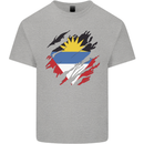 Torn Antigua and Barbuda Flag Day Football Mens Cotton T-Shirt Tee Top Sports Grey