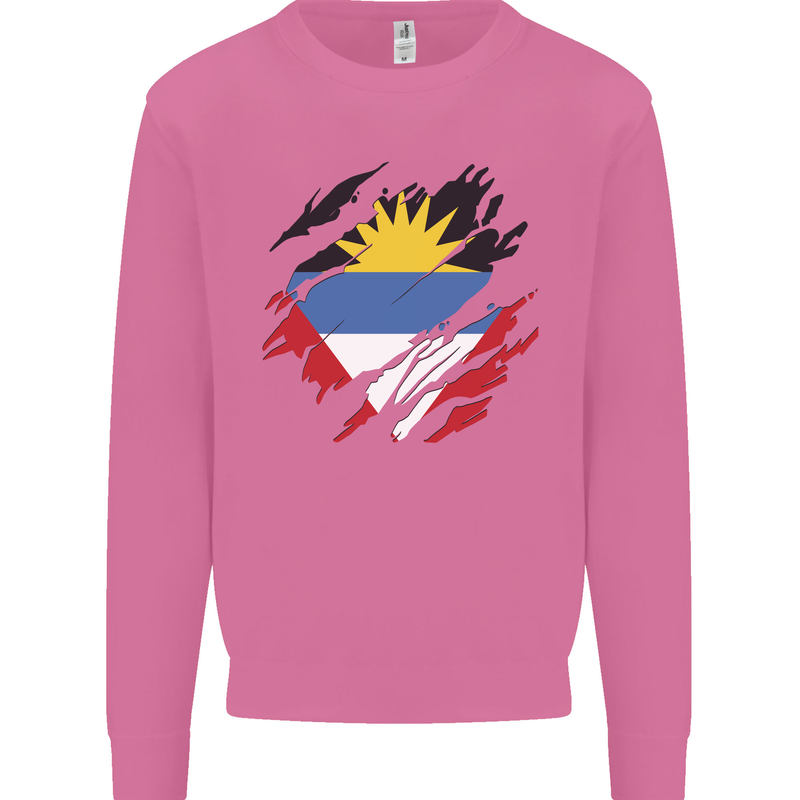 Torn Antigua and Barbuda Flag Day Football Mens Sweatshirt Jumper Azalea