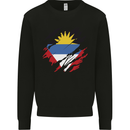 Torn Antigua and Barbuda Flag Day Football Mens Sweatshirt Jumper Black