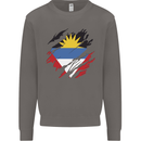 Torn Antigua and Barbuda Flag Day Football Mens Sweatshirt Jumper Charcoal