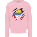 Torn Antigua and Barbuda Flag Day Football Mens Sweatshirt Jumper Light Pink