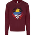 Torn Antigua and Barbuda Flag Day Football Mens Sweatshirt Jumper Maroon
