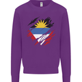 Torn Antigua and Barbuda Flag Day Football Mens Sweatshirt Jumper Purple