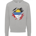 Torn Antigua and Barbuda Flag Day Football Mens Sweatshirt Jumper Sports Grey