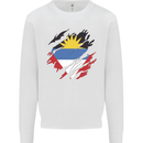 Torn Antigua and Barbuda Flag Day Football Mens Sweatshirt Jumper White