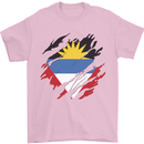Torn Antigua and Barbuda Flag Day Football Mens T-Shirt 100% Cotton Light Pink