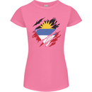 Torn Antigua and Barbuda Flag Day Football Womens Petite Cut T-Shirt Azalea