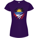 Torn Antigua and Barbuda Flag Day Football Womens Petite Cut T-Shirt Purple