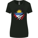 Torn Antigua and Barbuda Flag Day Football Womens Wider Cut T-Shirt Black