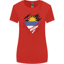 Torn Antigua and Barbuda Flag Day Football Womens Wider Cut T-Shirt Red
