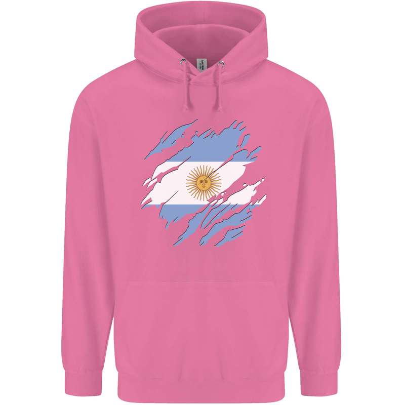 Torn Argentina Flag Argentinian Day Football Childrens Kids Hoodie Azalea