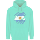 Torn Argentina Flag Argentinian Day Football Childrens Kids Hoodie Peppermint