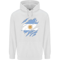 Torn Argentina Flag Argentinian Day Football Childrens Kids Hoodie White
