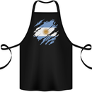 Torn Argentina Flag Argentinian Day Football Cotton Apron 100% Organic Black