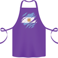 Torn Argentina Flag Argentinian Day Football Cotton Apron 100% Organic Purple