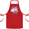 Torn Argentina Flag Argentinian Day Football Cotton Apron 100% Organic Red