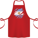 Torn Argentina Flag Argentinian Day Football Cotton Apron 100% Organic Red