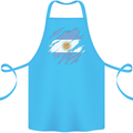 Torn Argentina Flag Argentinian Day Football Cotton Apron 100% Organic Turquoise