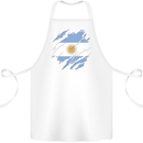 Torn Argentina Flag Argentinian Day Football Cotton Apron 100% Organic White