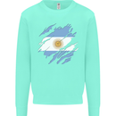 Torn Argentina Flag Argentinian Day Football Kids Sweatshirt Jumper Peppermint