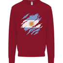 Torn Argentina Flag Argentinian Day Football Kids Sweatshirt Jumper Red