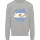 Torn Argentina Flag Argentinian Day Football Kids Sweatshirt Jumper Sports Grey