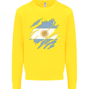 Torn Argentina Flag Argentinian Day Football Kids Sweatshirt Jumper Yellow