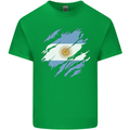 Torn Argentina Flag Argentinian Day Football Kids T-Shirt Childrens Irish Green
