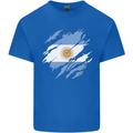 Torn Argentina Flag Argentinian Day Football Kids T-Shirt Childrens Royal Blue