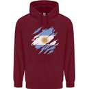 Torn Argentina Flag Argentinian Day Football Mens 80% Cotton Hoodie Maroon