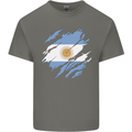 Torn Argentina Flag Argentinian Day Football Mens Cotton T-Shirt Tee Top Charcoal