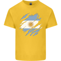 Torn Argentina Flag Argentinian Day Football Mens Cotton T-Shirt Tee Top Yellow