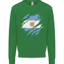 Torn Argentina Flag Argentinian Day Football Mens Sweatshirt Jumper Irish Green