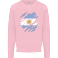 Torn Argentina Flag Argentinian Day Football Mens Sweatshirt Jumper Light Pink