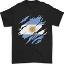 Torn Argentina Flag Argentinian Day Football Mens T-Shirt 100% Cotton Black